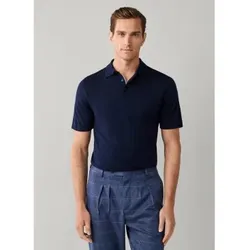 Hackett London für Herren. HM7000207 Polo Mischung Merinowolle und Seide klassische Passform marineblau (XL), Lässig, Kurzarm