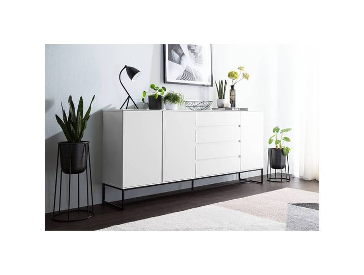 Sideboard I 186 x 86 x 40cm Weiß/Matt Weiß