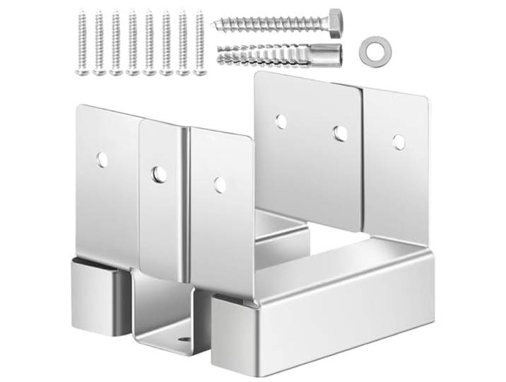 VEVOR Support de Poteau Bois\, Lot de 10\, Base de Poteau\, Taille Interne 89\,6x90\,5 mm\, Acier au Carbone\, Ancrage de Poteaux au Béton pour Balustrades de Porche\, Pergolas\, Supports de Colonnes\, Patios