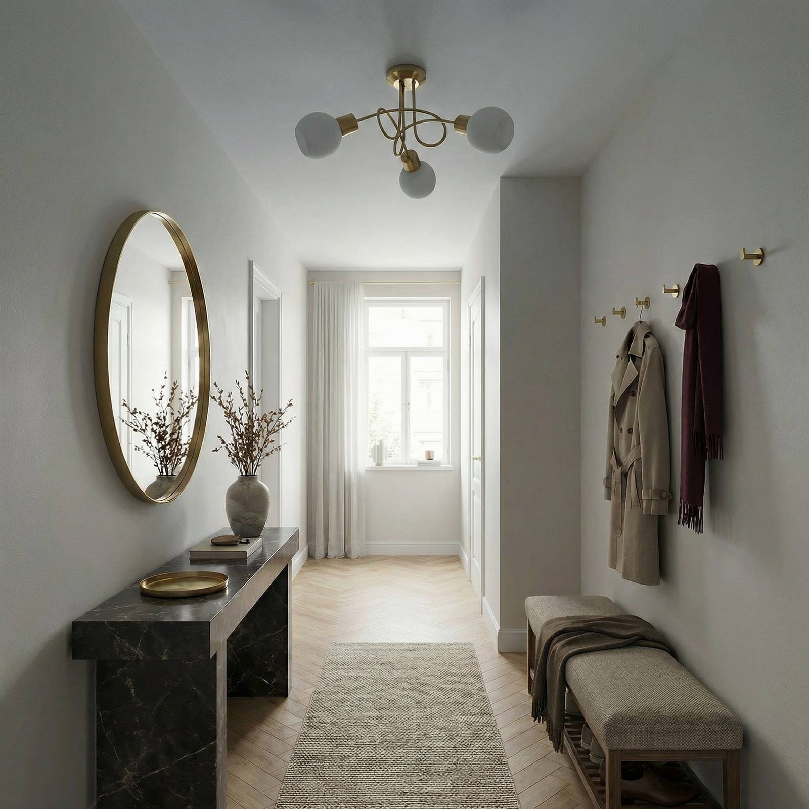 Ceiling Light ELAINA Lindby, dimmable, Brass / gold, Living / Dining Room, metal, Modern, Ceiling Light