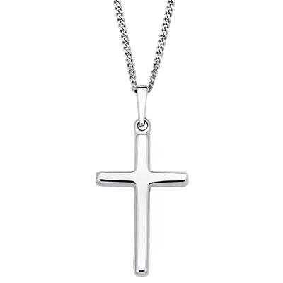 Kette mit Anhänger AMOR "Kreuz", silber (silberfarben), Halsketten, Damen, Silber 925 (Sterlingsilber), L: 45, Made in Germany