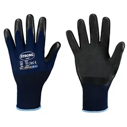 Stronghand Gridster Handschuh Latex Waffelmuster Blau Feinstrick