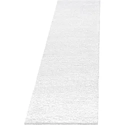 Teppich Hochflor Shaggy Uni Style Polypropylen Wohnzimmer Weiß Läufer 80x250 | Kadima Design