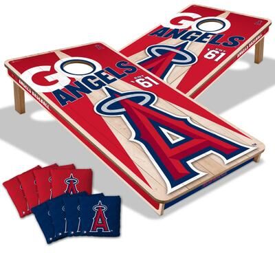 Skip's Garage Los Angeles Angels MLB 2x4 Cornhole Board Set