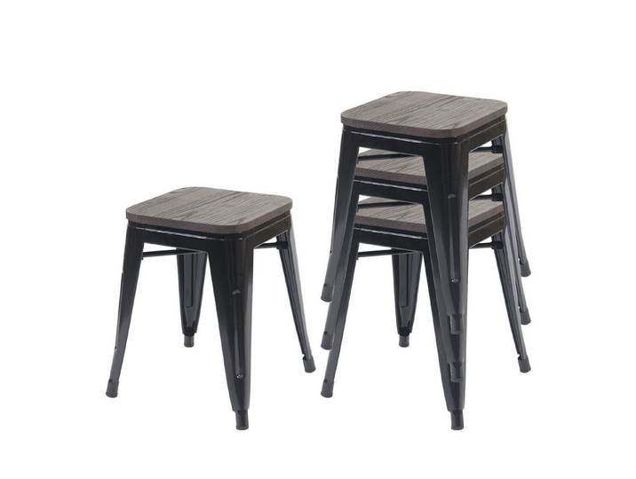 PROREGAL® Sitzhocker Hocker, Metall, Industriedesign, stapelbar, Farbe (4 St), stapelbar, bodenschonend und sofort einsatzbereit