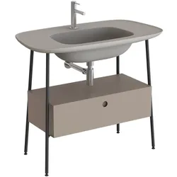 VitrA Plural Set 100 cm Waschtischunterbau mit 1 Vollauszug Sandbeige Matt,81029 81029