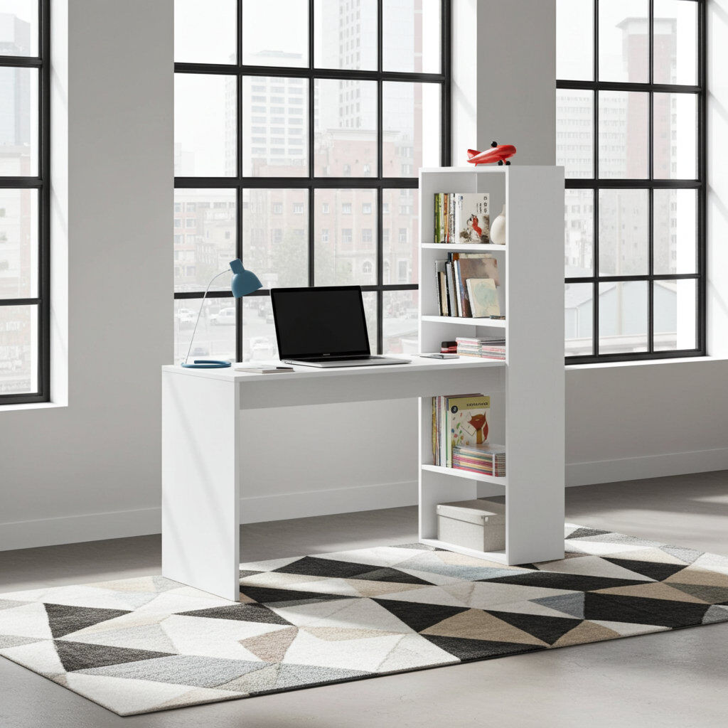 Zipcode Design Jagger Modular L-Shaped Solid Wood Writing Desk White 144cm H X 120cm W X 50cm D