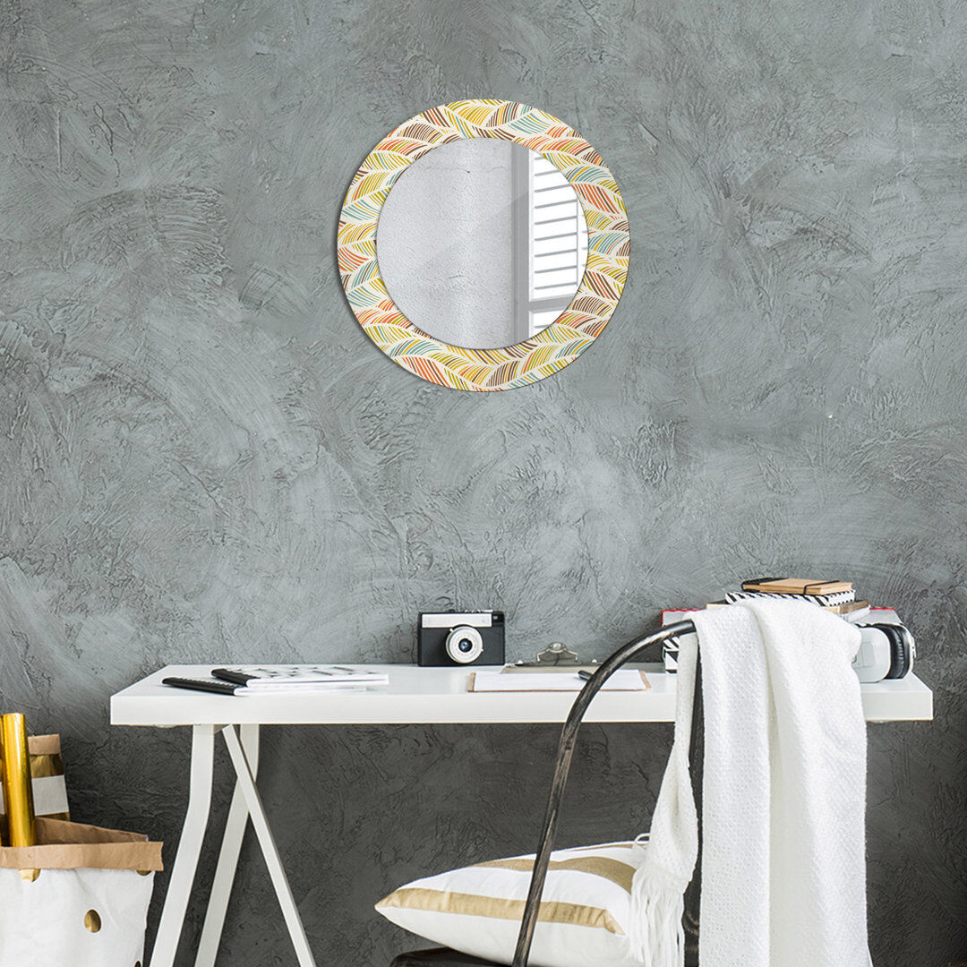 East Urban Home Huldar Glass Flat Mirror Multicolour Abstract 50cm H x 50cm W
