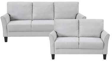 Fremont & Park Felix Textured 2-Piece Living Room Set - Wood Finish Exposed Feet