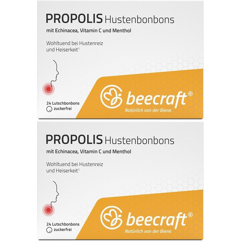 Beecraft Propolis Husten-Bonbons 2x 2x24 St Bonbons