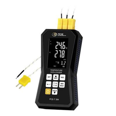 PCE Instruments 4-Kanal-Thermometer mit Datenlogger PCE-T 394 |Messbereich -210 … 1370 °C |Thermoelementtypen K und J