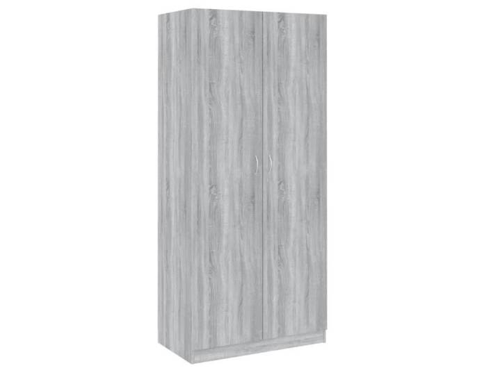 Garde-robe - SALALIS - Sonoma gris - 90x52x200 cm - Bois d'ingénierie - 2 portes