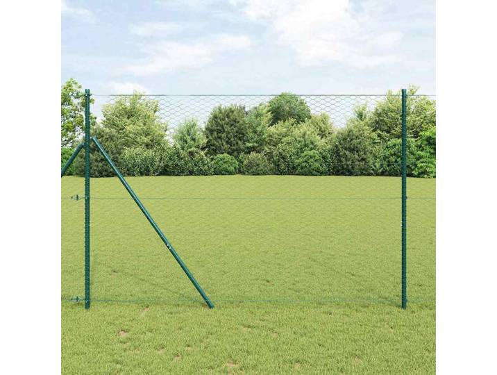 vidaXL Sechseckgeflechtzaun 1,6 x 10 m PVC Grün