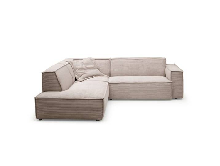 Trendstore Calina Ecksofa in Cord - Cord taupe - links - ohne Zusatzausstattung Modern, Zeitlos