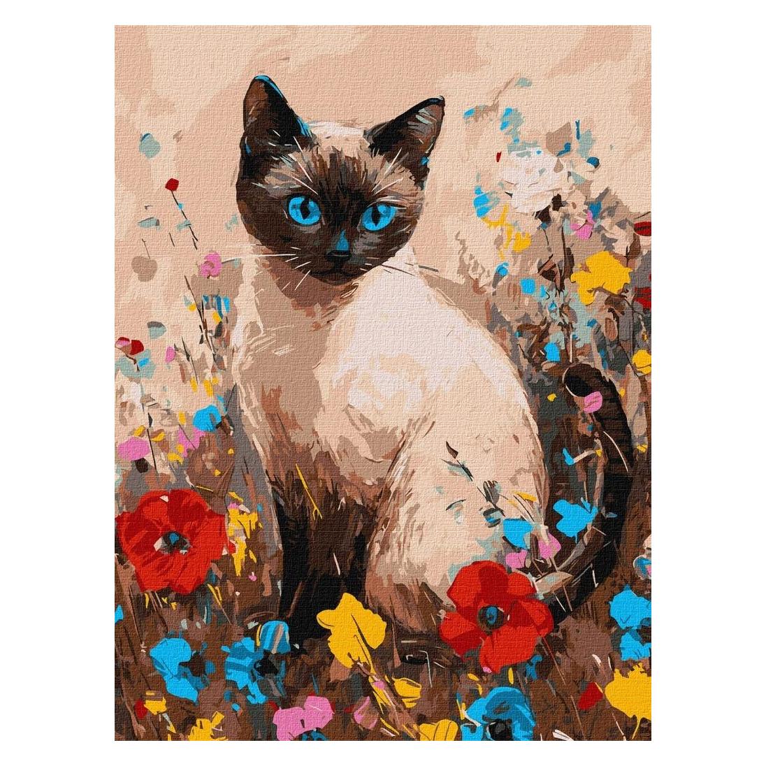 Ideyka Malen nach Zahlen - Katze in Blumen (57317952)