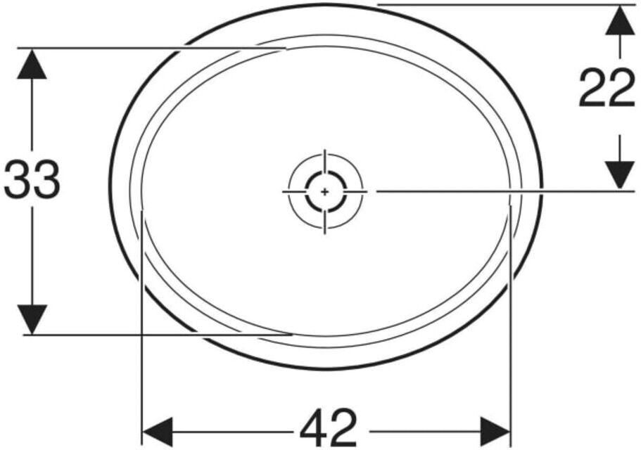 Geberit Unterbau-Waschtisch VariForm 49,5x42cm, o HL, o. ÜL, ov., we. K-Tect (500751002)