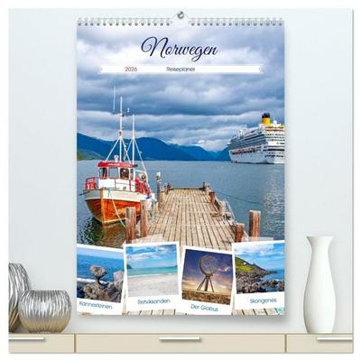 Norwegen - Reiseplaner (hochwertiger Premium Wandkalender 2026 DIN A2 hoch), Kunstdruck in Hochglanz