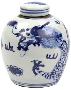 Legend of ASIA Blue And White Tiny Lid Mini Jar Dragon