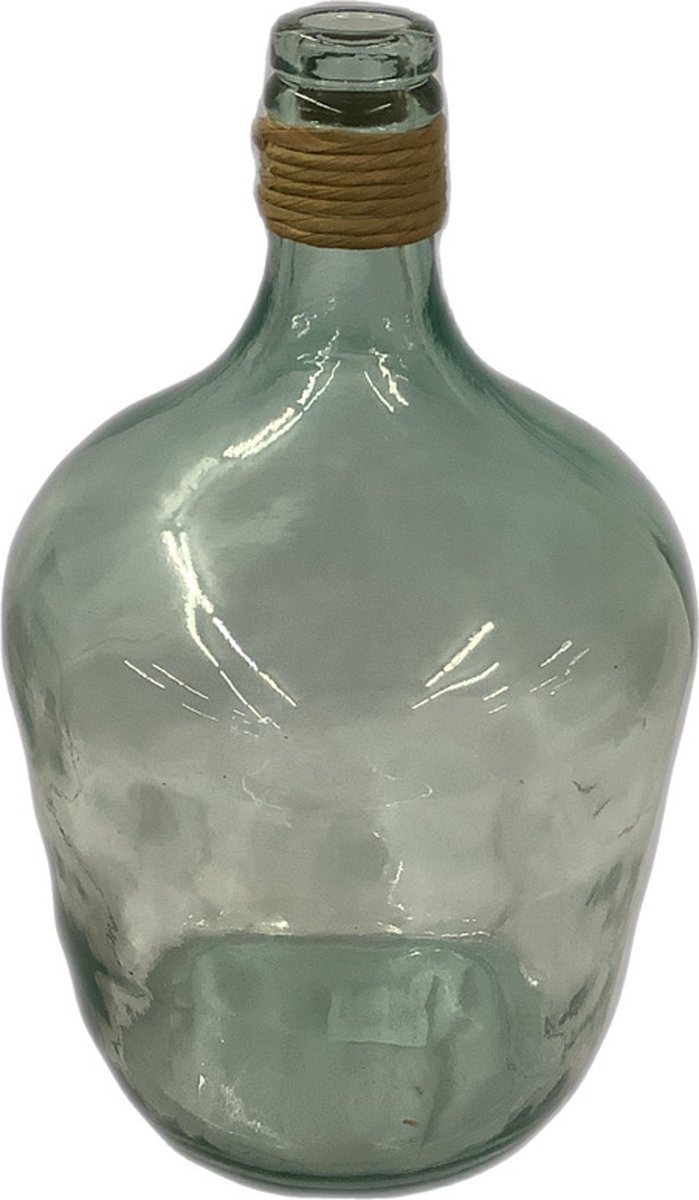 Decoratieve vaas/fles in lichtgroen en blauw