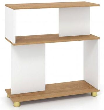 Costway 3-Tier Modern S-shaped Bookshelf with Adjustable Feet-White