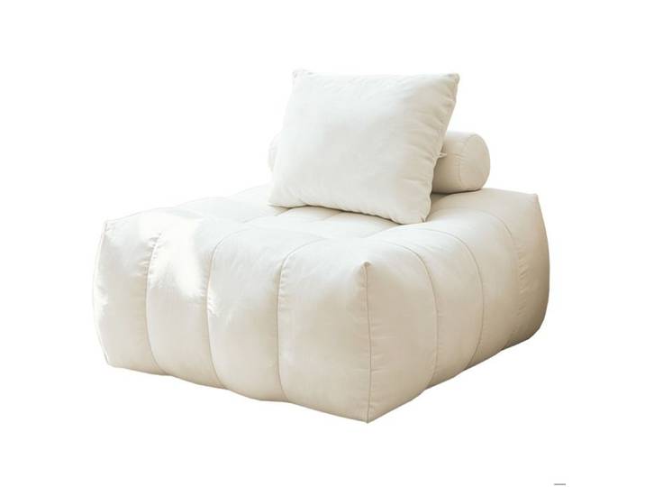 ROVRYN Fauteuil lounge compressé Piedmont en flanelle blanche mousse haute densité