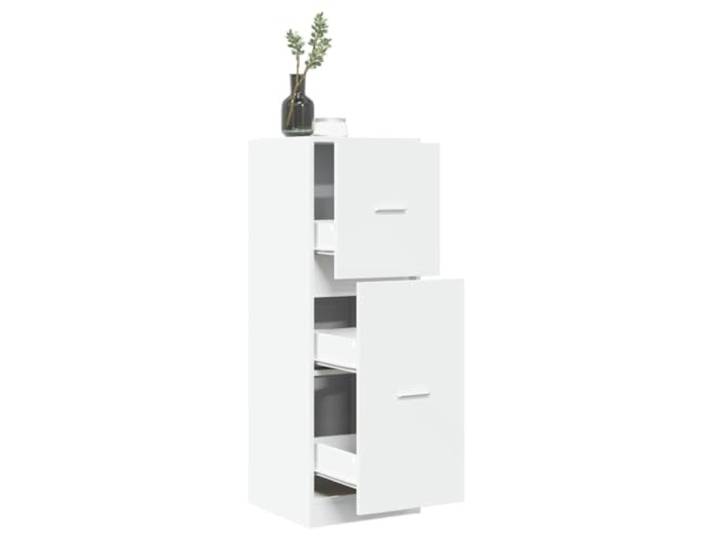 KGHFDVB Apothekerschrank Weiß 40x41x118 cm Holzwerkstoff Metallschienen, Elegante Griffe, Vielseitig für Küche, Wohnzimmer oder Büro