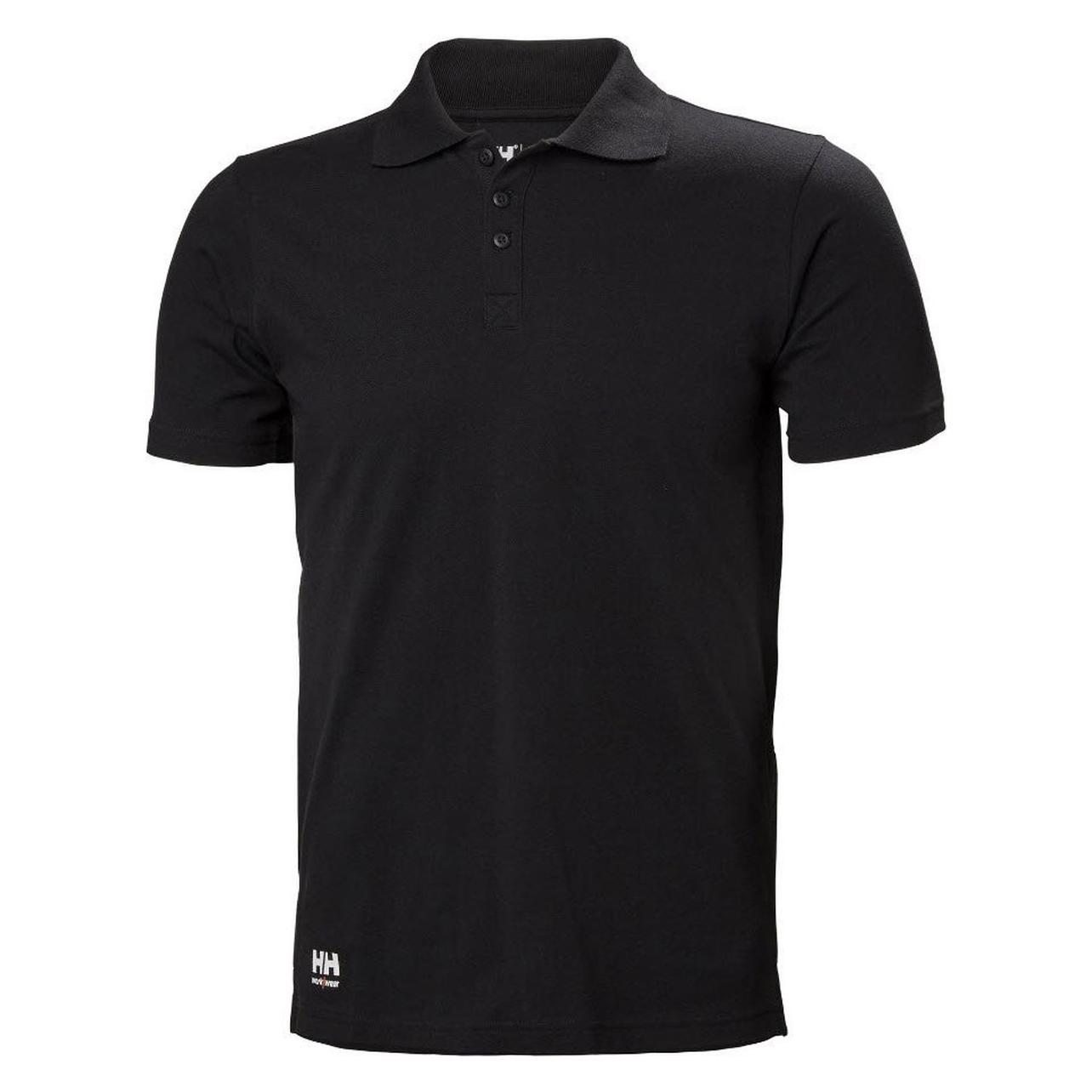 Helly Hansen Workwear Marškinėliai HELLY HANSEN Manchester Polo, juodi L (L) (7040056070773)