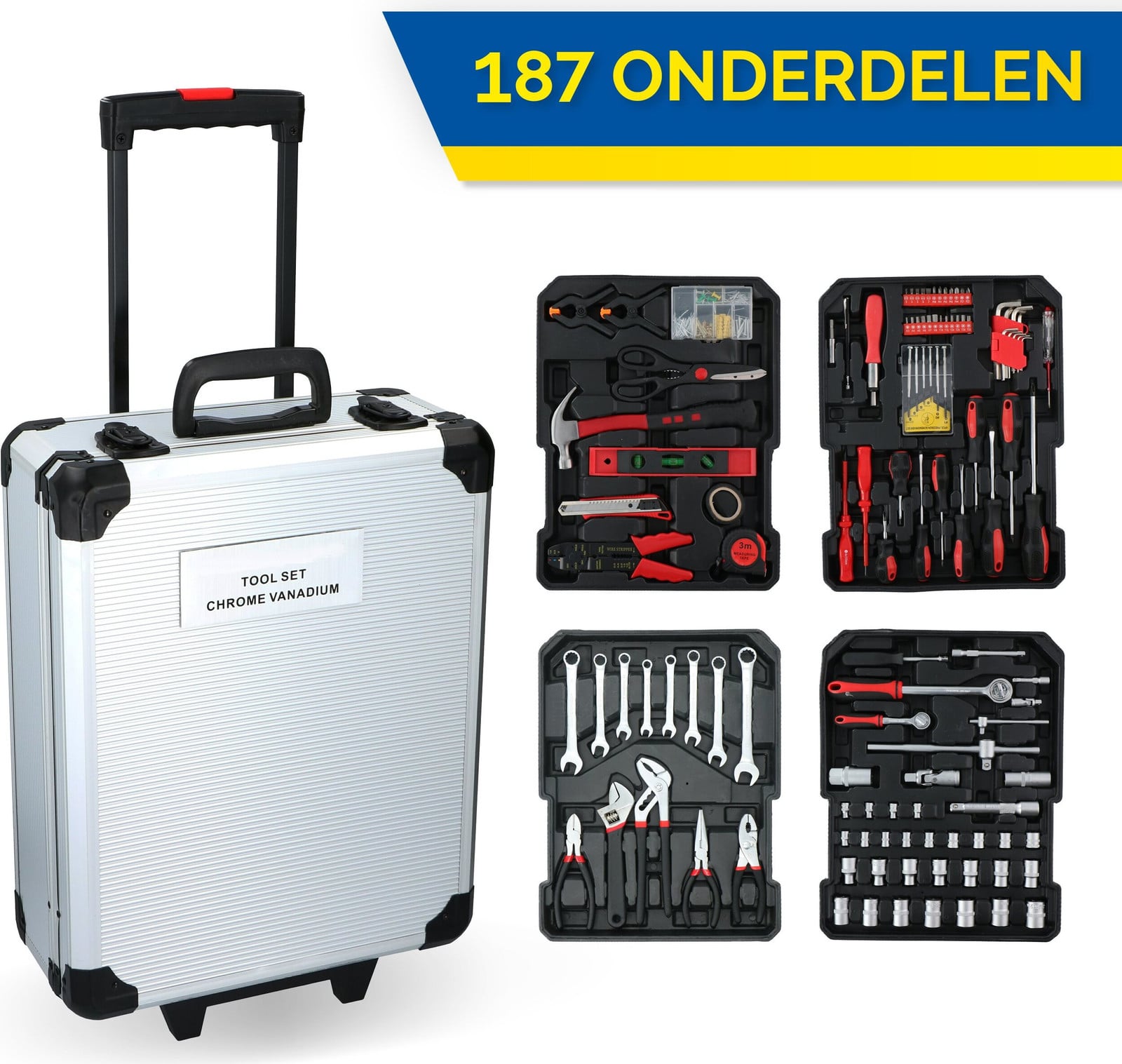 Kinzo Gereedschapskoffer met 187-delige set