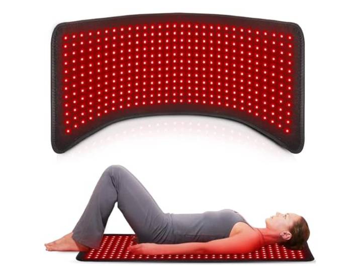 vanenferse 360pcs LEDs tragbare Rotlichttherapiematte für Körper, tragbare Wickelkissen verstellbare rote Licht kombiniert 660 nm und 880 nm für Körperschmerzen, Zeit und Helligkeit einstellbar