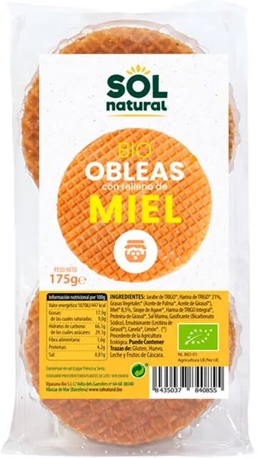 Sol Natural BOLACHAS RECHEADAS DE MEL BIO 175g
