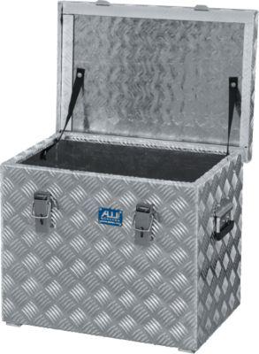 Transportkiste, Aluminium-Riffelblech, mit Fangbänder, 70 l