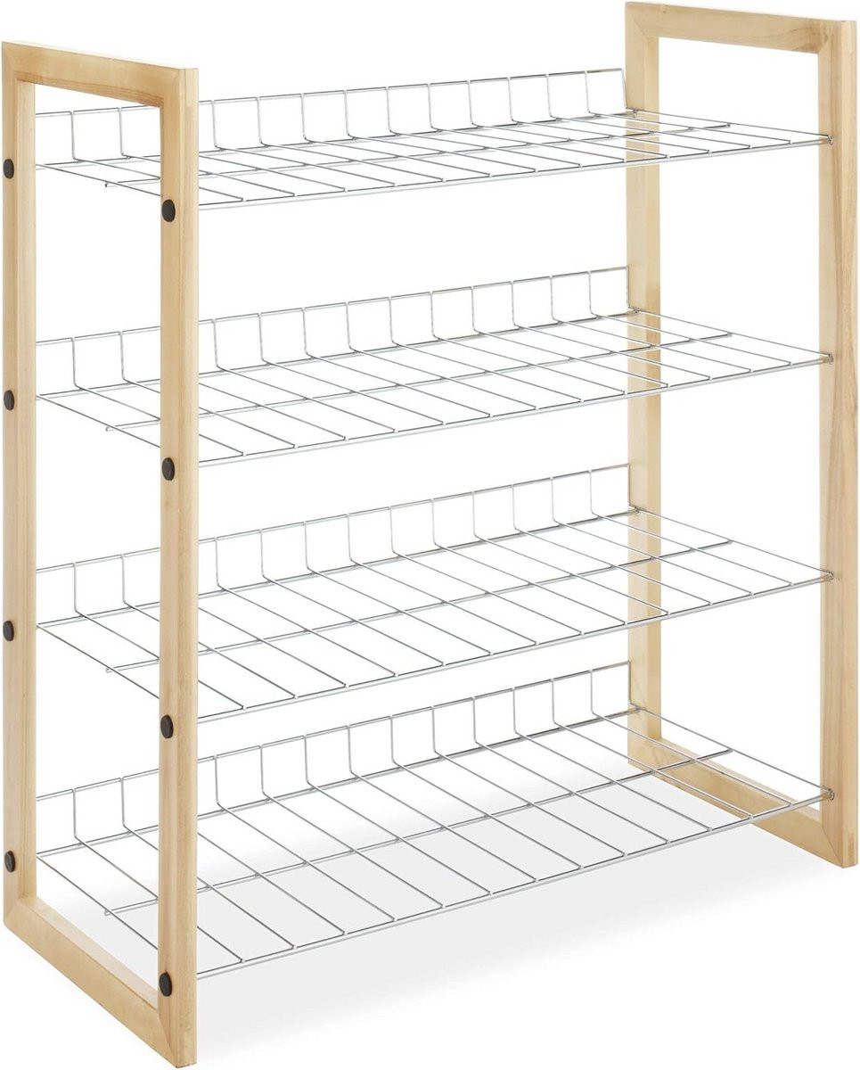 Opbergorganizer voor schoenen en accessoires van hout en metaal