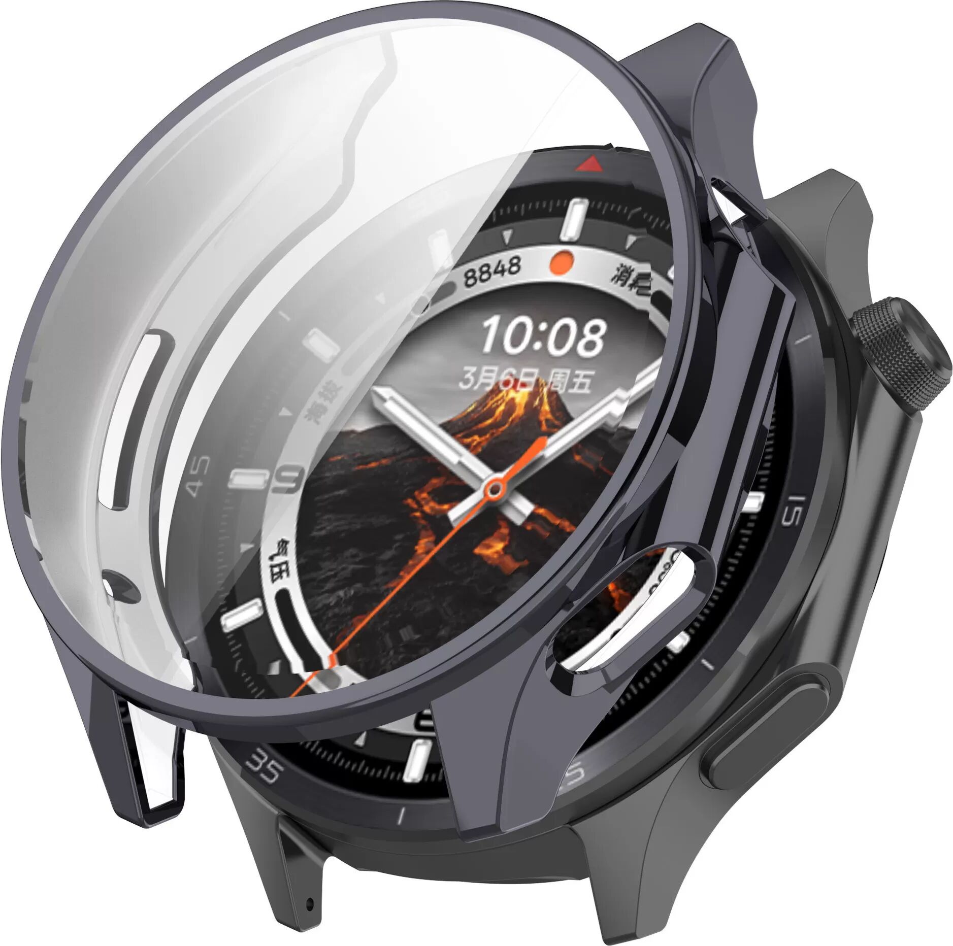 INF Galvanisierte Gunmetal TPU Hülle für Oppo Watch X2/OnePlus Watch 3 Dunkelgrau