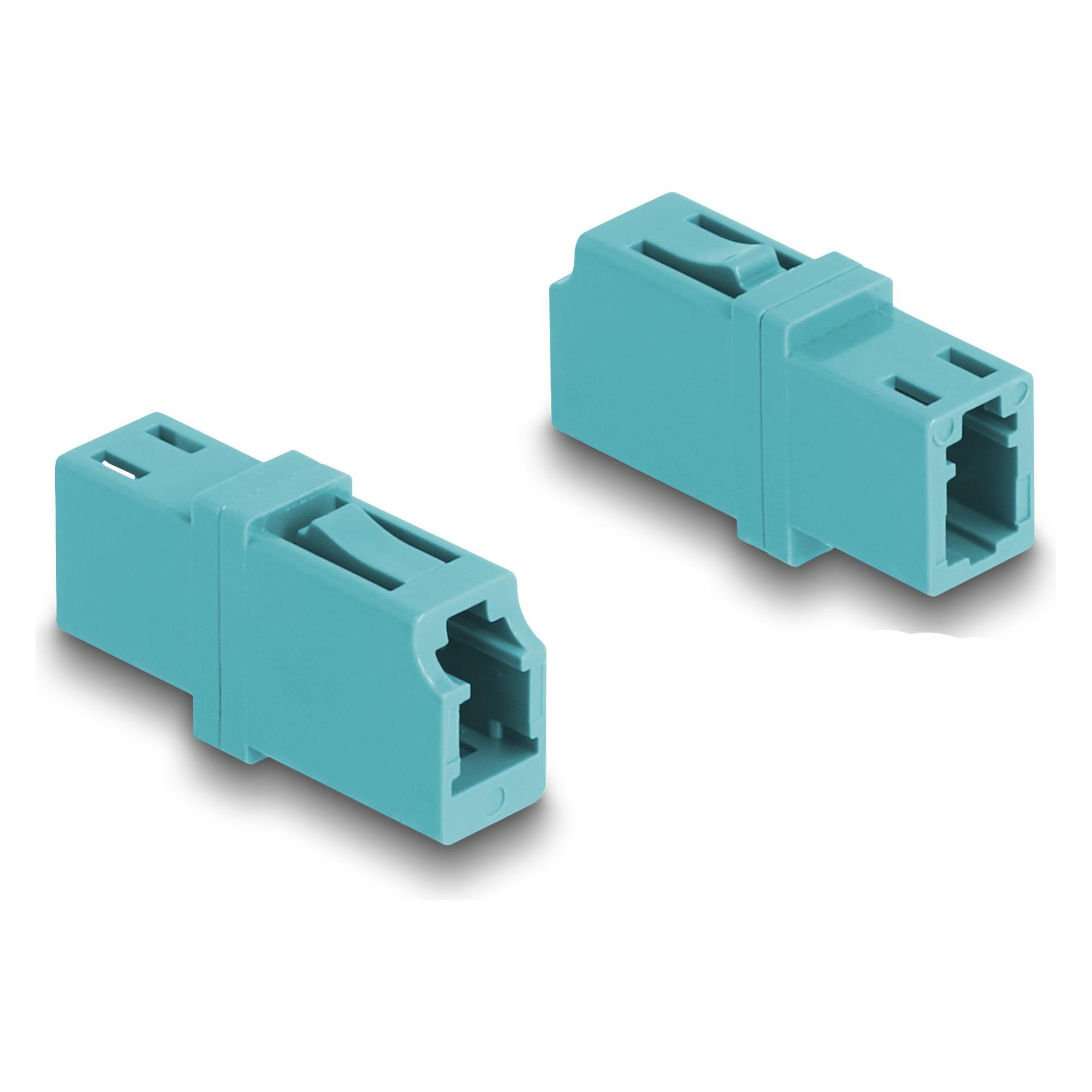 Delock LWL Kupplung LC Simplex Buchse zu LC Simplex Buchse OM3 aqua (Netzwerk Kupplung) (87987)