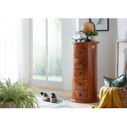 Kommode rund Akazie 45x45x88 honig lackiert OXFORD #0338
