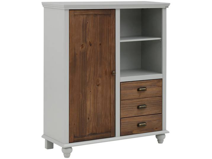 Highboard HANNA Kiefer Massivholz 125 x 100 x 38 cm lackiert...