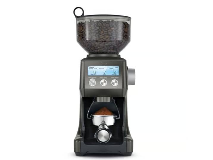 Sage The Smart Grinder Pro, Kaffeemühle, Schwarzer Edelstahl Kaffeemühle mit kegelförmigem Mahlwerk, Programmierbar, automatisch, individuell, 60 Mahlgradeinstellungen, 165 W