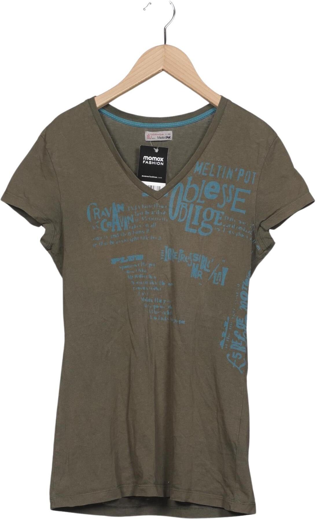 Meltin Pot Damen T-Shirt, Grün, Gr. M, Baumwolle - Second Hand