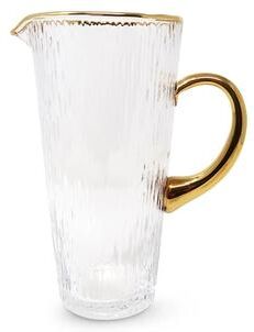 Vivience Clear Pitcher With Gold Handle and Rim, 50.8 oz