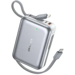 Awei Power bank C03 20000mAh USB-A/USB-C + Lightning/USB-C cables silver (20000 mAh, 45 W), Powerbank, Silber