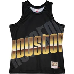 Mitchell & Ness, Herren, Sportshirt, M&N Big Face 4.0 Fashion Tank Top Jersey Houston Rockets - S (S), Schwarz, S