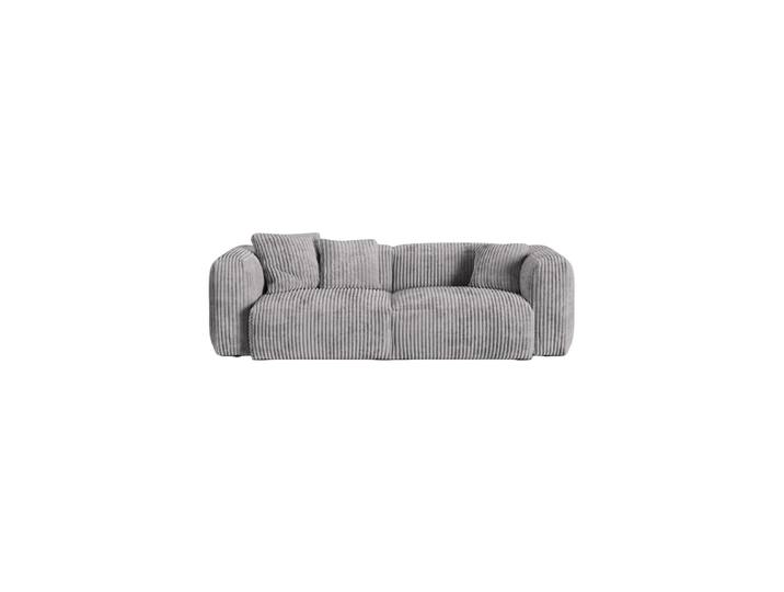 Modulares 3-Sitzer Design Sofa „Martina“ Cord Hellgrau Micadoni