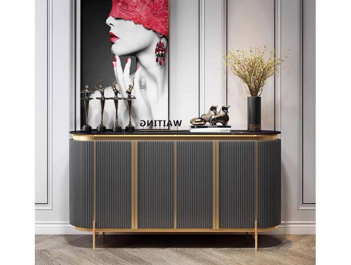 JVmoebel Sideboard Grau Holz Sideboard mit luxuriösem Design und eleganter Ästhetik (1 St., Sideboard), Made in Europa