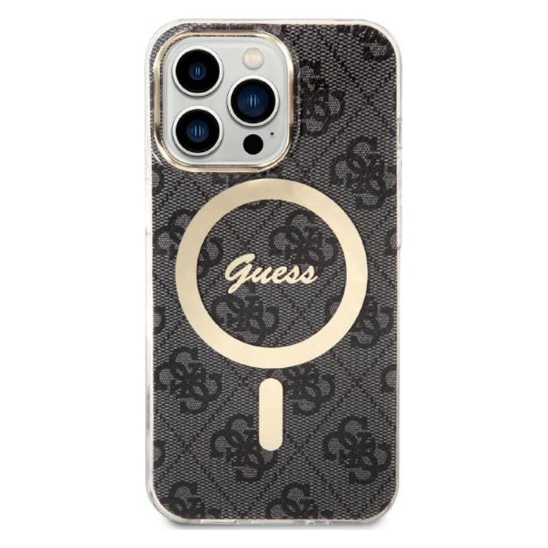 Guess Zestaw GUBPP13LH4EACSK Case+ Charger iPhone 13 Pro czarny/black hard case 4G Print MagSafe (Apple iPhone 13 Pro) (GUE002542-0)