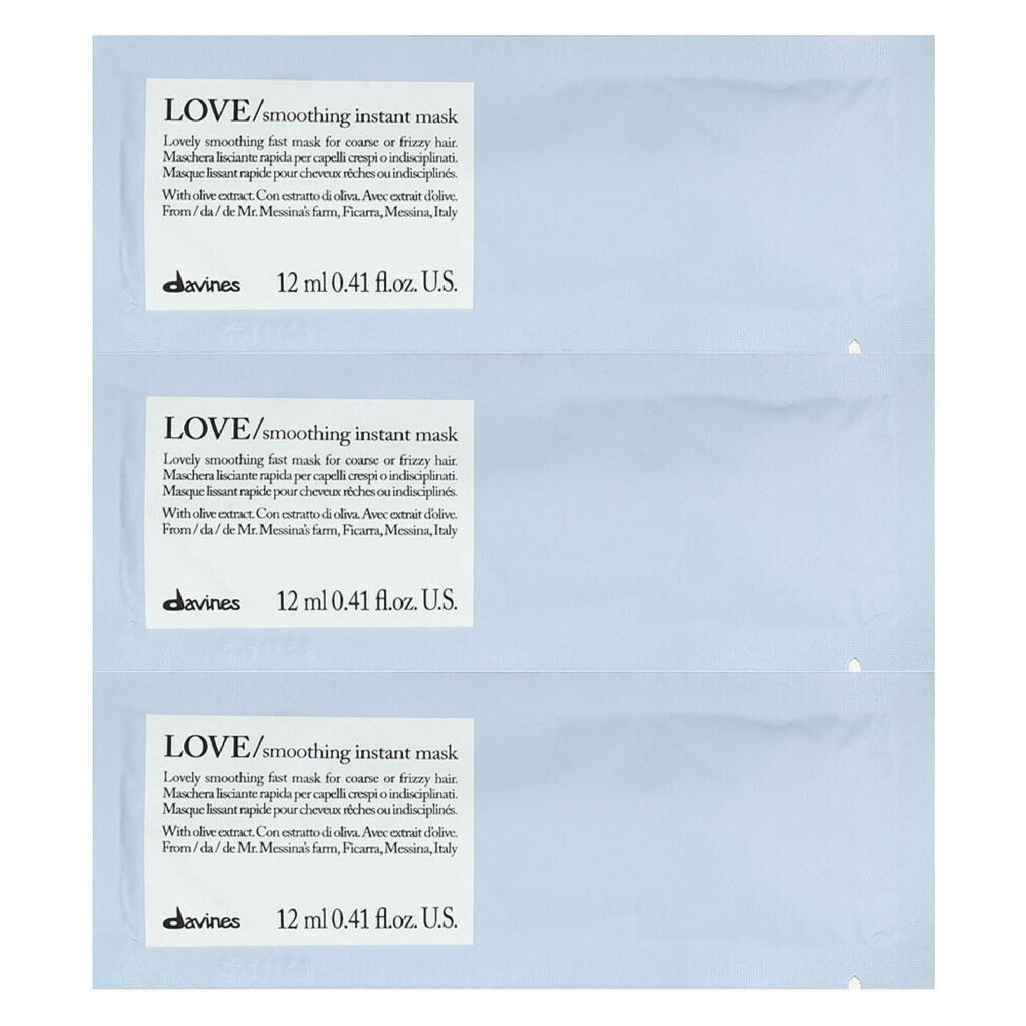 Davines Love Smoothing Hair Treatment Cream Mask 12 Pieces 12 Milliliters Each (144 ml) (70199936)