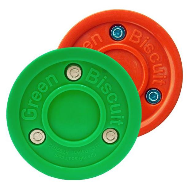 Generic Hokejski plošček Orange Biscuit Snipe + Original Green Plastic Puck - Combo Pack kopija 1 (Generic)