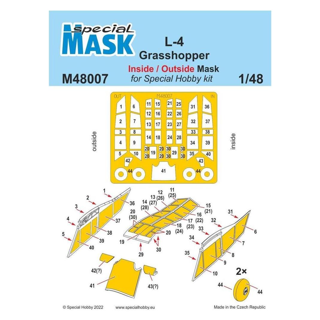 Special Hobby L-4 Grasshopper Inside/Outside MASK (100-M48007)