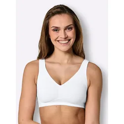 Sport-BH WÄSCHEPUR, Damen, Gr. 120, Cup B, weiß, 43% Polyamid, 42% Baumwolle, 15% Elasthan, BHs Sport-BH