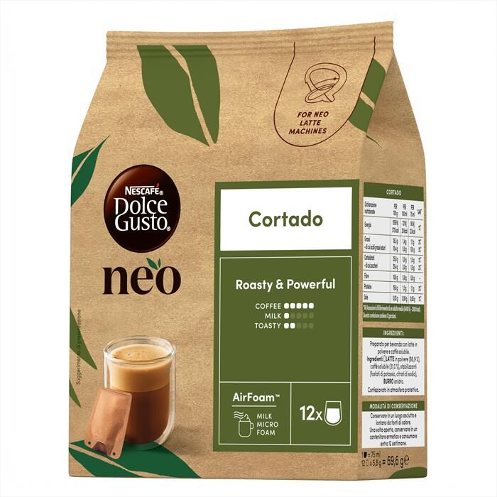 NESCAFE' DOLCE GUSTO Neo Cortado 12 Bustine, Multicolore