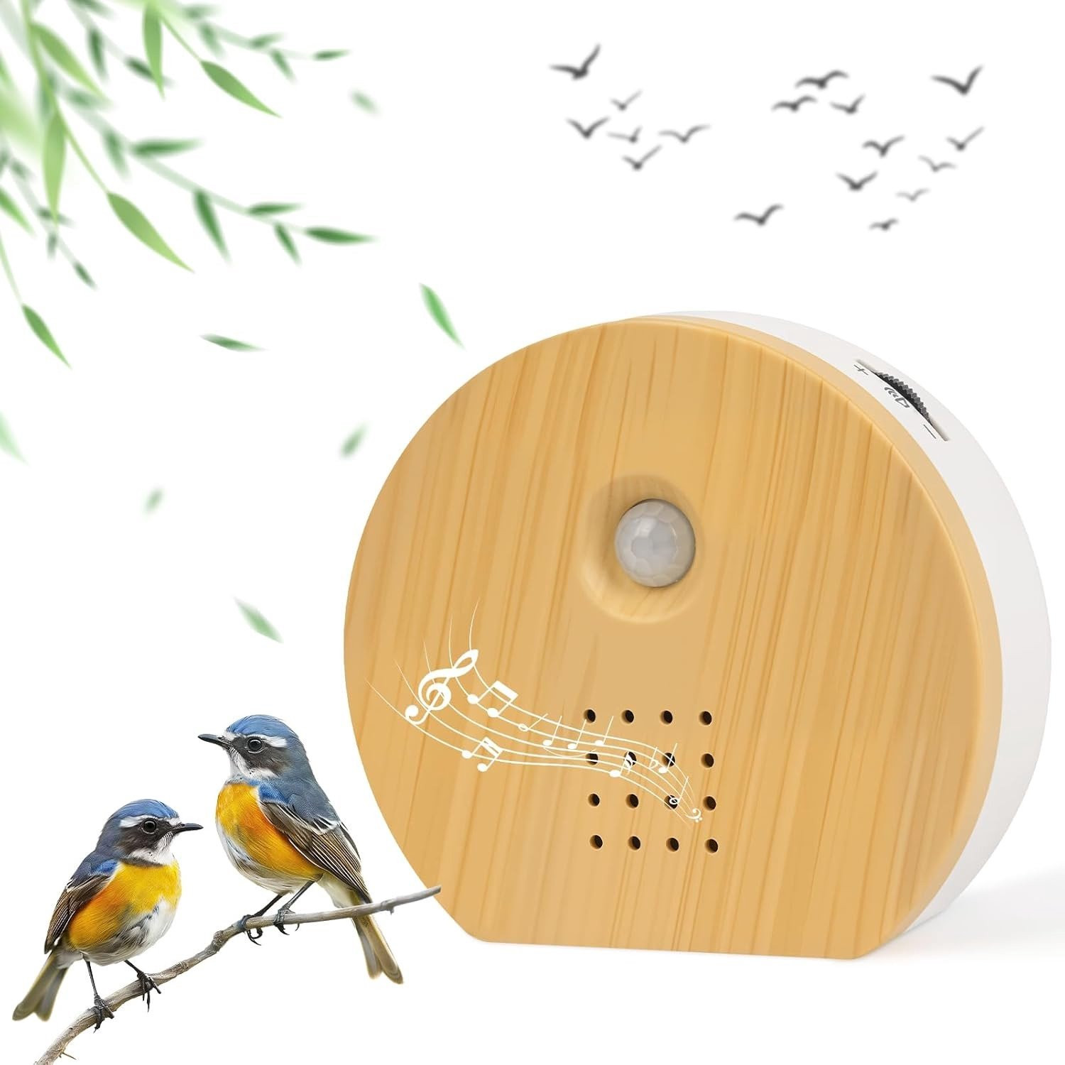 Zjilscher Motion Detector Box met Natuurlijke Geluiden voor Vogels, Wandmontage voor Toilet, Spa en Ontspanning